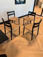 Niels Otto Moller Stoelen - Set van 4 nieuw papercord, Huis en Inrichting, Stoelen, Zwart, Ophalen of Verzenden, Zo goed als nieuw