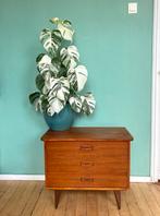 Midcentury Modern Teak Dressoir / Vintage Ladenkast, Ophalen, Gebruikt, Teakhout, 50 tot 100 cm