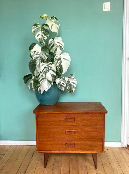 Midcentury Modern Teak Dressoir / Vintage Ladenkast, Huis en Inrichting, Kasten | Ladekasten, Gebruikt, Minder dan 100 cm, 50 tot 100 cm