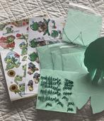 5 lichtgroene kikkerbladkaarten, knipvellen en stansjes, Hobby en Vrije tijd, Kaarten | Zelf maken, Ophalen of Verzenden, Nieuw