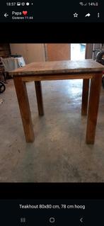 Teak houten tafel, Huis en Inrichting, Tafels | Eettafels, 50 tot 100 cm, Teakhout, Gebruikt, Vier personen