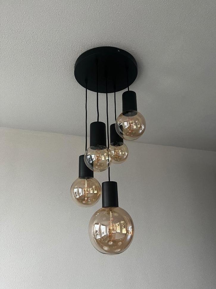 Hanglamp met 5 lichtbollen, Huis en Inrichting, Lampen | Hanglampen, Zo goed als nieuw, Ophalen