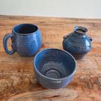 Kobalt blauwe aardewerk set, Ophalen of Verzenden