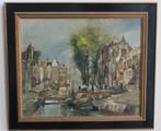 Mooi schilderij Amsterdamse grachten gesign. Jan Korthals, Antiek en Kunst, Kunst | Schilderijen | Klassiek, Ophalen