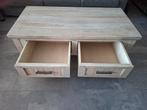 Industriële Salontafel Hout met 2 laden, Huis en Inrichting, Tafels | Salontafels, Ophalen, Gebruikt, 100 tot 150 cm, 50 tot 100 cm