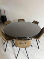 6 Suède Look Eetkamerstoelen van Woonexpress, Ophalen, Gebruikt, 6 tot 8 stoelen