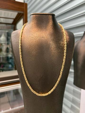 Prachtige 14 kt gouden nieuwe koningsketting beschikbaar voor biedingen