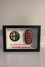 Alfa Romeo key display, in case of emergency break the glass, Verzenden, Zo goed als nieuw, Reclamebord
