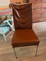 Eetkamerstoelen 4 stuks, Huis en Inrichting, Stoelen, Ophalen, Gebruikt, Bruin, Leer