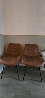 6 Eetstoelen, Huis en Inrichting, Stoelen, Ophalen, Bruin, Zo goed als nieuw, Metaal