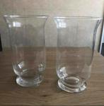 Te koop Twee bijna nieuwe Glazen Windlichten.€15, Overige kleuren, Ophalen of Verzenden, Minder dan 50 cm, Glas
