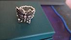 Vintage Vlinder Ring (Size:15/17), Sieraden, Tassen en Uiterlijk, Ringen, Dame, Zilver, IJzer of Staal, Verzenden