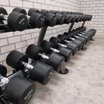 Eleiko Polyurethaan Dumbells Set 12kilo tot 36 kilo + Racks, Sport en Fitness, Ophalen, Zo goed als nieuw, Dumbbell