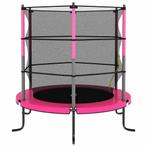 Trampoline met veiligheidsnet rond 140x160 cm roze, Verzenden, Nieuw