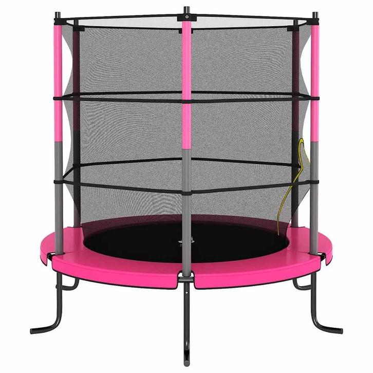 Trampoline met veiligheidsnet rond 140x160 cm roze, Kinderen en Baby's, Speelgoed | Buiten | Trampolines, Nieuw, Verzenden