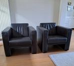 Twee bruin leren fauteuils, Huis en Inrichting, Ophalen of Verzenden, Gebruikt, 75 tot 100 cm, 50 tot 75 cm