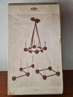 Vintage Deense teak houten bollen kandelaar., Huis en Inrichting, Woonaccessoires | Kandelaars en Kaarsen, Ophalen of Verzenden