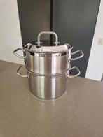 Stevige rvs stoompan van Sigg. 3 liter, Ophalen of Verzenden, Zo goed als nieuw, Rvs, Kookpan of Snelkookpan