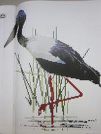 Borduur telpatroon van de zwarthalsooievaar met oranje poten, Ophalen of Verzenden, Nieuw, Handborduren, Patroon