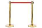 10 afzetpalen met trekband | Messing / Rood, Ophalen, Gebruikt, Overige
