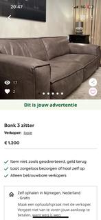 3zits bank. 2.30lang. kleur africa leder Penna, Ophalen, Driepersoons, Zo goed als nieuw, Rechte bank