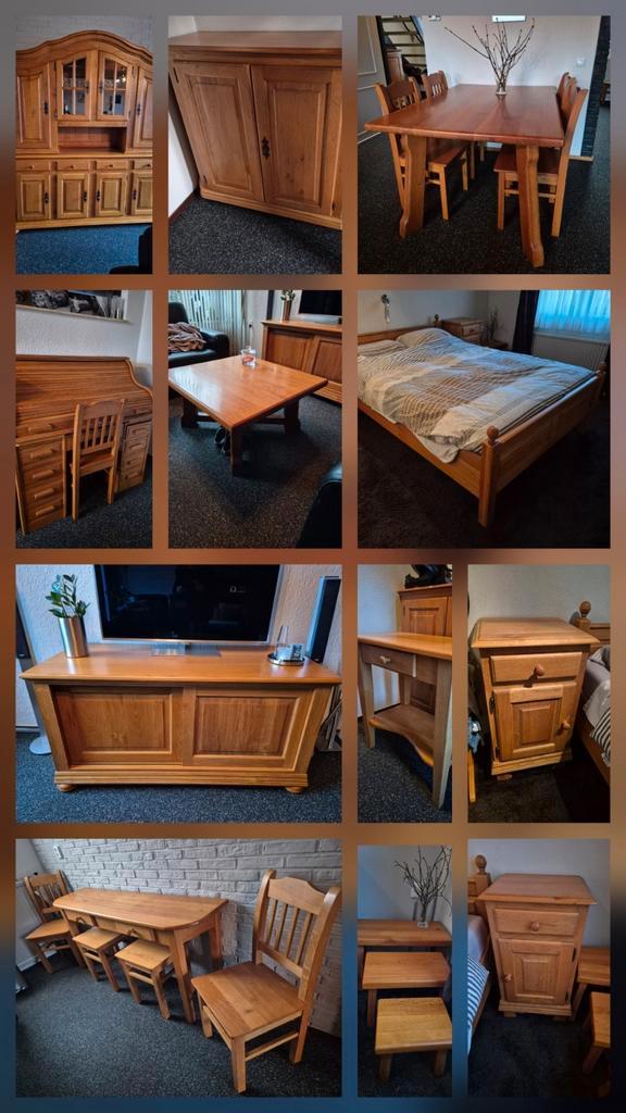 Eiken houten inboedel buffet kast en tv meubel, Huis en Inrichting, Complete inboedels, Ophalen