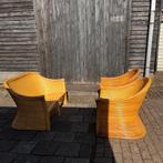 Rotan bamboe loungeset bank fauteuil vintage, Huis en Inrichting, Fauteuils, Ophalen, 75 tot 100 cm, Riet of Rotan
