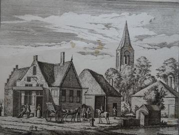 gravure dorp Spaarnwoude bij Spaarndam, Rademaker 1728 beschikbaar voor biedingen