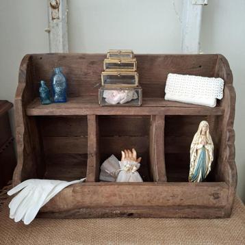 Brocante/vintage houten gruttersbak beschikbaar voor biedingen