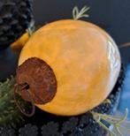 Vintage geel gemarmerd glazen heksenbal, Diversen, Kerst, Ophalen of Verzenden, Zo goed als nieuw