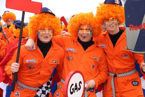 Carnavalspakken groep F1/Racing, Kleding | Heren, Carnavalskleding en Feestkleding, Zo goed als nieuw, Kleding, Carnaval, Ophalen