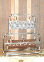 Brocante dubbele papierrolhouder - chroom - houder 2 rollen, Ophalen of Verzenden