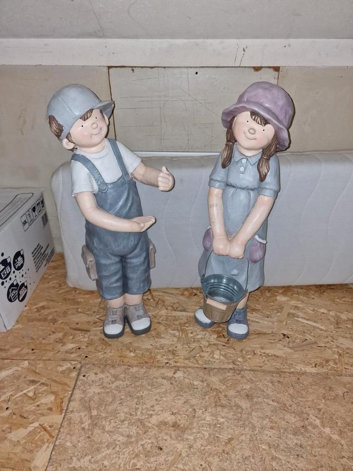 Stenen Poppen Setje - Tuin Decoratie, Tuin en Terras, Tuinbeelden, Steen, Ophalen