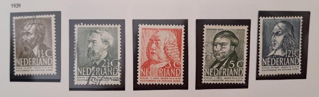 Nederland 1939 nvph 318/322 gest. (Davo), Ophalen of Verzenden, T/m 1940, Gestempeld