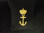 14 krt. gouden marine speld anker 4.5 gram lengte 3.7 cm., Verzenden, Marine, Nederland, Embleem of Badge