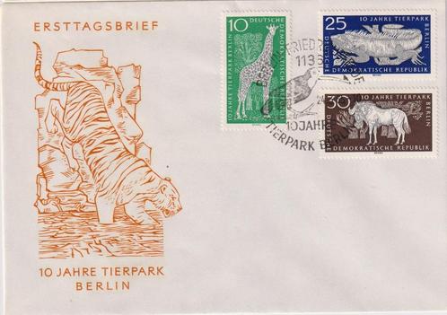 DDR 026 1966 Dierentuin Berlijn 10 jaar Giraffe Leguaan, Postzegels en Munten, Postzegels | Eerstedagenveloppen, Onbeschreven