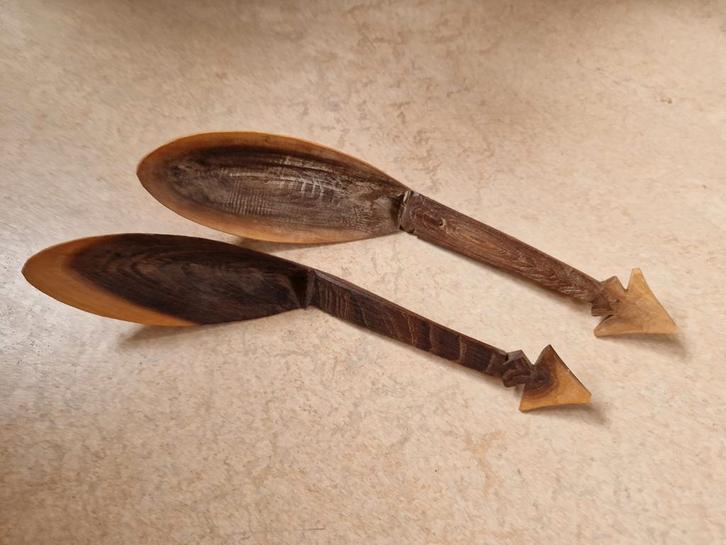 Toeareg houten lepels, jaren 30, Antiek en Kunst, Antiek | Bestek, Ophalen of Verzenden