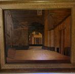 Bijzonder houtfineer ingelegd hout stadsgezicht. Uniek werk, Antiek en Kunst, Verzenden