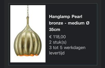 Prachtige hanglampen (2x) €65 per stuk! bronze LOODS 5 beschikbaar voor biedingen