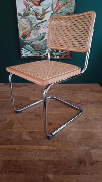 6x Thonet stijl Cesca Breuer buisframe webbing stoel beuken beschikbaar voor biedingen