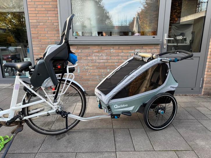 Qeridoo Kidgoo 1 Fietskar - Kinderkar, Fietsen en Brommers, Fietsaccessoires | Aanhangers en Karren, Zo goed als nieuw, Kinderkar