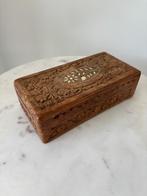 Houten sieradendoos handgesneden, Antiek en Kunst, Ophalen of Verzenden