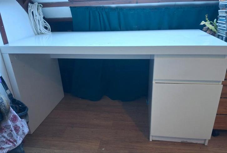 Wit bureau, Huis en Inrichting, Bureaus, Gebruikt, Bureau, Ophalen