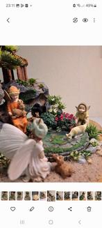 Flowerfairy's tafereel op boomschijf, Ophalen of Verzenden