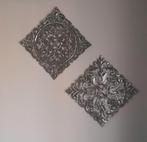 2 PTMD Wandpanelen Houtsnijwerk Zilver 30x30, Huis en Inrichting, Woonaccessoires | Wanddecoraties, Ophalen of Verzenden, Gebruikt