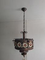 Hanglamp metaal porselein vintage, Huis en Inrichting, Lampen | Hanglampen, Vintage, Ophalen of Verzenden, Zo goed als nieuw, Metaal