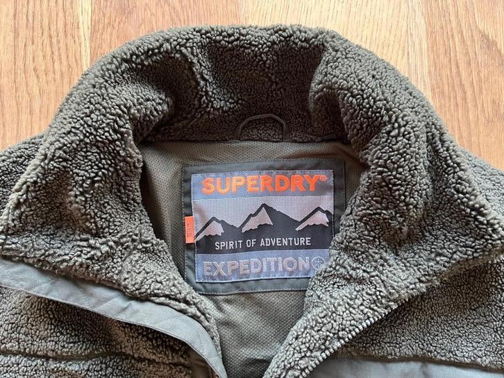 SuperDry Expedition, teddy fleece met frontrits (Heren, XL), Kleding | Heren, Truien en Vesten, Zo goed als nieuw, Maat 56/58 (XL)