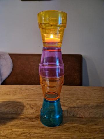 Upsycle kaarsenstandaard kleurrijk  beschikbaar voor biedingen