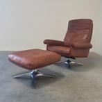 De Sede DS31 fauteuil met hocker jaren 60 70 leer, Huis en Inrichting, Fauteuils, Ophalen, 75 tot 100 cm, 75 tot 100 cm, Vintage design