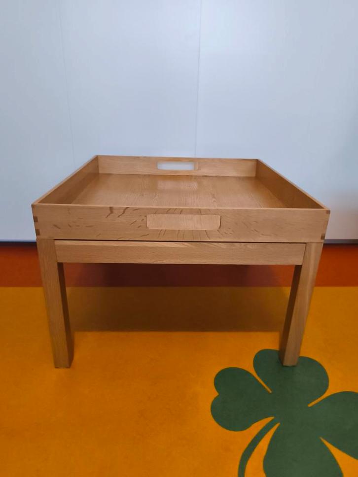 Licht beuken bijzettafel met dienblad - 65x65x45 cm, Huis en Inrichting, Tafels | Sidetables, Gebruikt, 50 tot 75 cm, 50 tot 100 cm